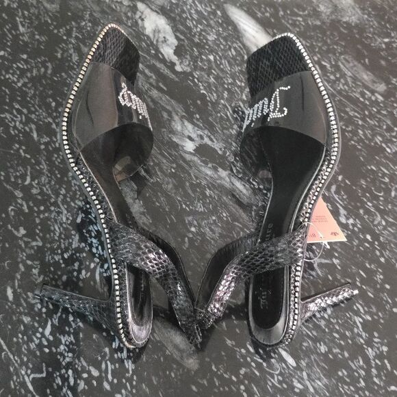 BRAND NEW JUICE COUTURE SLINGBACK DAZZLING RHINESTONE LOGO SANDAL R3 - Picture 7 of 15